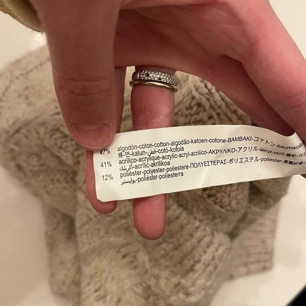 Zara Cream Cable Knit Sweater - 2/3 yrs